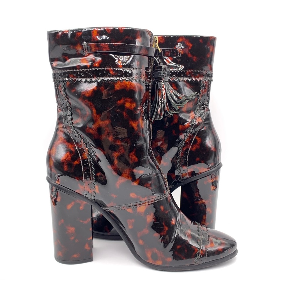Tory Burch Huxley Tortoise Tassels Front Zipper Ankle Booties | Size: 9.5M - Picture 7 of 16
